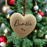 A Personalised Paw Print & Heart Ceramic Heart Bauble
